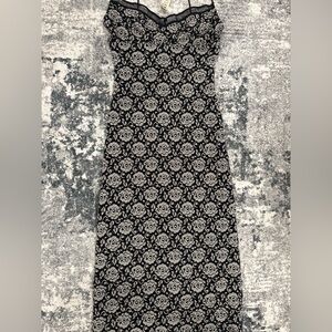 Cache Black and Cream Floral Maxi Dress